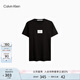 Calvin Klein Jeans夏季男士休閑簡約ck撞色鏤空字母舒適圓領短袖T恤J323926 BEH-太空黑 XL