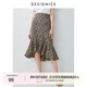 迪賽尼斯（DESIGNICE）魚尾裙夏季新款韓版高腰a字裙女長裙碎花半身裙女夏 花色 S