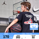 NIKE JORDAN 【純棉透氣】耐克AJ男童短袖t恤2025夏季新款兒童衣服 正黑色【純棉透氣】 140 /68 【建議身高128-140cm】