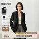 尚都比拉高智感西裝女秋季免打理小西服休閑寬松外套氣質(zhì)上衣 黑色 M