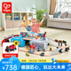 Hape木質(zhì)火車軌道 火車拼裝積木親子互動(dòng)DIY搭建  益智玩具兒童禮物 火車軌道交運(yùn)樞紐收納套 3-6Y
