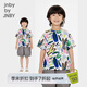 jnby by JNBY新款江南布衣童裝寬松圓領(lǐng)套頭短袖T恤25夏男女童1P4112370 198/白黃色組合 圖案隨機 120 cm