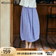 Olrain歐芮兒藍(lán)色格子設(shè)計(jì)感花包裙夏季2025新款半身裙高腰A字裙 藍(lán)色格子 S 155/64A/S