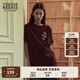 Teenie Weenie小熊T恤女2025年夏季新款活力清新休閑上衣圓領(lǐng)短袖T恤女 A-酒紅色 S