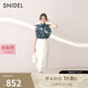 SNIDEL2025春夏新品半高領(lǐng)蝴蝶結(jié)印花小飛袖雪紡襯衫SWFB252053 深藍(lán) 均碼 (F)