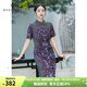 MORELINE沐蘭法式氣質(zhì)印花連衣裙2025年夏新款設(shè)計(jì)感修身短袖襯衫裙中長(zhǎng)款 克蘭點(diǎn) 2XL