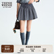 Teenie Weenie小熊女裝半身裙2025秋季新款甜美俏皮約克褶格子短裙 藏青色 M