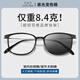 鏡邦 新款近視眼鏡商務(wù)大臉眼鏡框男大黑框眉線(xiàn)眼鏡框配變色眼鏡Z 8712亮黑色 超輕鈦材多邊形框 配1.60防藍光變色鏡片 默認灰色