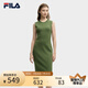 FILA 斐樂官方女裝連衣裙2025年夏季新品修身顯瘦無袖背心裙打底裙子 紫菘綠-GN XL 175/92A/XL