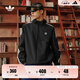 adidas經(jīng)典三條紋運動連帽夾克外套男女春季新款阿迪達(dá)斯三葉草 黑色   XS