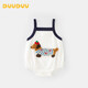 DUUDUU嬰兒夏季衣服吊帶連體衣新生兒包屁哈衣寶寶三角爬服 白  100cm 