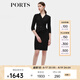 PORTS寶姿女裝春季新款時尚氣質(zhì)長袖連衣裙ALM8D067LWP096 黑色 M (6)