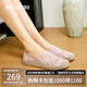 斯凱奇（Skechers）女鞋夏季漁夫鞋單鞋新中式蕾絲平底鞋淺口一腳蹬通勤鞋113025