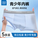 真維斯（JEANSWEST）青少年發(fā)育期內(nèi)褲男士夏季薄款大碼透氣大童兒童平角短褲衩5條