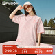 FILA FUSION斐樂潮牌情侶款針織短袖衫2025春新款休閑寬松純棉T恤 橘灰粉-PK M （170/92A/M）