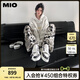 MIO【宋亞軒同款】米奧小白休閑鞋厚底板鞋運動情侶溶解女鞋男老爹鞋 黑白/藍色 （賀峻霖同款） 38