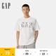 Gap男女裝2025夏季新款西部印花logo純棉短袖T恤寬松上衣729369 白色 M (170/92A) 亞洲尺碼