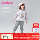 笛莎（DEESHA）童裝女童蝴蝶結(jié)裝飾加絨束腳褲2024秋冬季新款女寶寶舒適加厚長褲 灰色 110