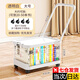 靜閑居書(shū)箱收納箱帶滑輪學(xué)生教室用高中帶輪書(shū)本裝書(shū)拉桿可折疊儲物箱 透明白-大號【帶拉桿-帶萬(wàn)向輪】
