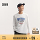 森馬長(zhǎng)袖T恤男秋季學(xué)院風(fēng)情侶裝復(fù)古印花107624101201