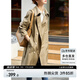 尚都比拉風(fēng)衣女中長(cháng)款春秋氣質(zhì)英倫風(fēng)雙排扣休閑外套 卡其色 L 