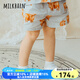 Milkbarn夏季兒童短褲 1-8歲寶寶純棉褲子休閑五分褲男女童中褲 灰藍(lán)牦牛 90 cm