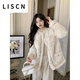 LISCNchic小香風(fēng)羊羔毛絨絨外套女春秋冬季高級(jí)感氣質(zhì)名媛加厚夾棉上衣 白色*66610 M