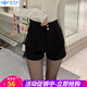 歐貝汐黑色短褲女春夏新款外穿彈力高腰百搭A(yù)字春秋冬打底女式靴褲潮 黑色 L