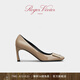 ROGERVIVIER/【七夕禮物】RV女鞋Trompette方扣細(xì)跟漆皮高跟單鞋 駝色 38 （建議拍大半碼，詳詢客服）