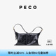 PECO929枕頭包單肩真皮小眾通勤斜挎大容量質(zhì)感通勤包包禮物送女友 經(jīng)典黑頭層熔巖油蠟牛皮現(xiàn)貨