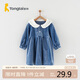 童泰女童連體秋季衣服裙子時(shí)尚長袖公主裙TS33Q337-DS 藍(lán)色 90cm 