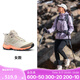 迪卡儂徒步鞋女戶外休閑登山鞋女防滑防水透氣春秋中幫 MH500 淺白堊灰 37
