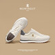 夢(mèng)特嬌（MONTAGUT）阿甘男鞋2025秋冬新款織物透氣休閑鞋男輕便百搭軟底運動(dòng)德訓鞋男 白色(皮鞋碼） 41