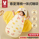 莫爾兔睡袋嬰兒0-6-12個(gè)月春秋薄款防驚跳抱被新生兒夏季一體式防踢包被 蛇年生肖款-春夏薄棉款 【77cm長(zhǎng)0-6個(gè)月用】