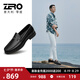 零度Zero皮鞋男正裝鞋新款黑色經(jīng)典職場(chǎng)商務(wù)皮鞋柔軟套腳皮鞋子男 黑色 40