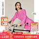 朗姿法式小香風(fēng)氣質(zhì)高級感粉色短款a字裙2025春季新款長袖連衣裙 玫粉色 S