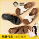 公猴厚底涼拖鞋女夏季新款交叉帶外穿沙灘小個子增高復(fù)古休閑涼鞋 摩卡棕 35