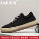 希慕馳（XIMUCHI）品牌 休閑男鞋 新款小丑鞋網(wǎng)面鞋透氣輕便板鞋 百搭軟底鞋子男 黑色網(wǎng)面款 41 標(biāo)準(zhǔn)皮鞋尺碼