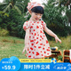 迷你巴拉夏季新款女童純棉甜美公主裙寶寶洋氣泡泡袖連衣裙