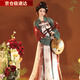 飚閣漢服中國風(fēng)女裝套裝2025年新款國風(fēng)大賞【國色】唐制古裝夏季古裝 綠色上衣+白色裙子+披帛 均碼 （70-130斤）