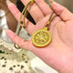 黃金八寶羅盤項鏈男女款金包銀999可旋轉吊墜手編繩鏈送女友禮物 八寶羅盤吊墜（金包銀）贈項鏈
