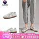 AU&MU秋季德訓(xùn)鞋男女同款輕便透氣休閑運(yùn)動(dòng)鞋經(jīng)典復(fù)古情侶板鞋寬松大碼 DXJH02灰色【男女款】 41