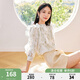 秋水伊人設(shè)計感飄帶領(lǐng)襯衫夏季新款女裝復(fù)古顯白小個子上衣 花料 M
