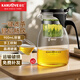 金灶（KAMJOVE） 飄逸杯泡茶壺辦公室茶壺茶道杯花茶壺玻璃茶具茶水分離壺過(guò)濾壺 K-205（900ml）搭配兩個(gè)小茶杯