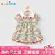 優(yōu)奇女童夏裝連衣裙嬰兒裙子夏季新款短袖可愛(ài)草莓連衣裙兒童公主裙夏