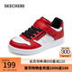 斯凱奇（Skechers）童鞋男童魔術(shù)貼休閑板鞋透氣405638L 紅色/白色/RDW 32