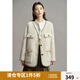 獨(dú)束大碼女裝淑女小香風(fēng)外套女冬裝新款澳毛圈圈呢氣質(zhì)溫柔短外套 夾花米棕 L
