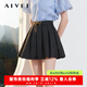 AIVEI欣賀艾薇24夏新設(shè)計感顯瘦百搭A(yù)字闊腿裙褲黑色短褲R0360158 黑色 M