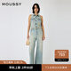 moussy【新復(fù)古回潮】 復(fù)古港風(fēng)做舊無袖連體褲牛仔褲010HA711-1681 111淺藍色 S 00001