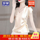 羅蒙品牌真絲襯衫女上衣2025夏裝新款短袖修身顯瘦桑蠶絲純色襯衣 香檳色 XL 115斤-125斤穿